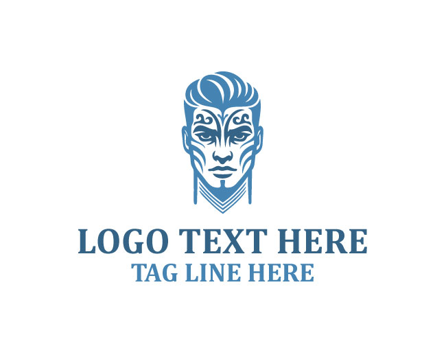 Abstract Man Face Paint Logo