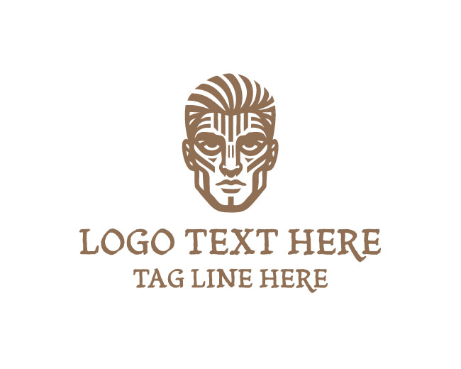 Man Face Brush Stroke Logo