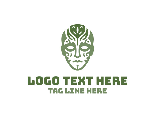 Man Face Line Art Paint Logo