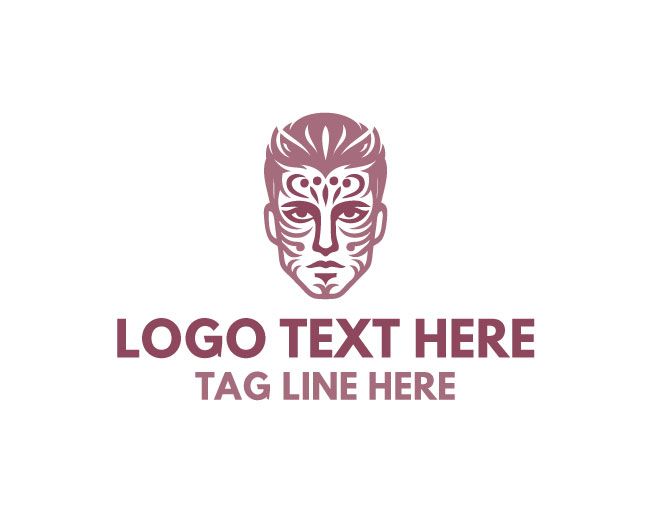 Man Face Bold Paint Logo