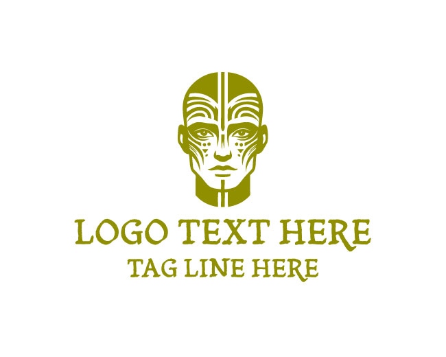Man Face Brush Sweep Logo