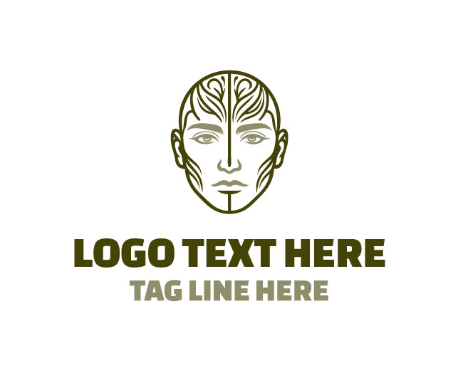 Man Face Dual Color Logo