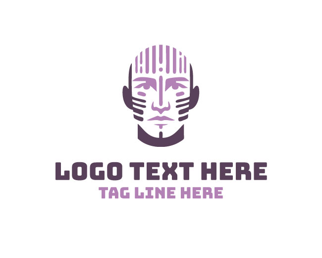 Man Face Modern Art Logo