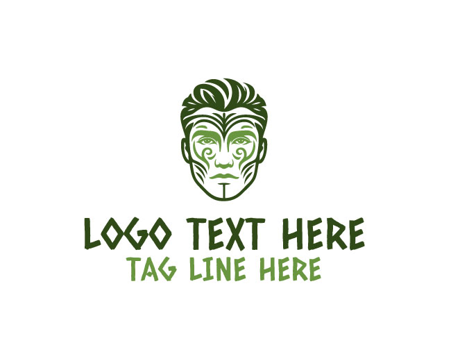 Man Face Ink Style Logo