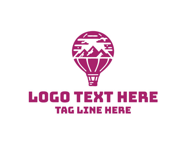 Mountain Hot Air Balloon Logo