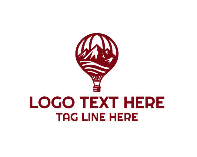 Mountain Balloon Minimal Logo