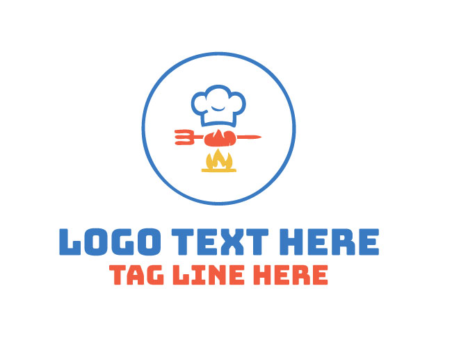 Roasting Food Badge Logo