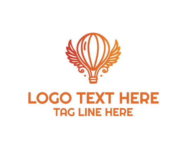Wings Balloon Orange Color Logo