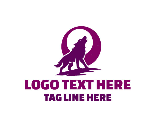 Wolf Moon Crest Shape Logo