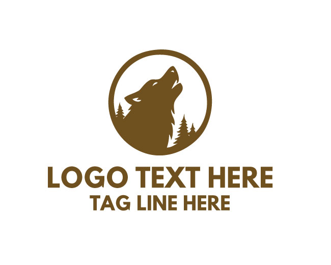 Wolf Moon Nature Logo