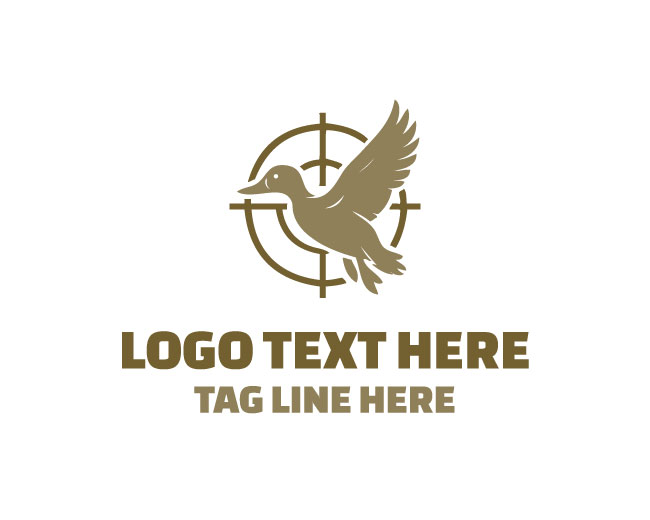 Duck Hunting Flying Logo