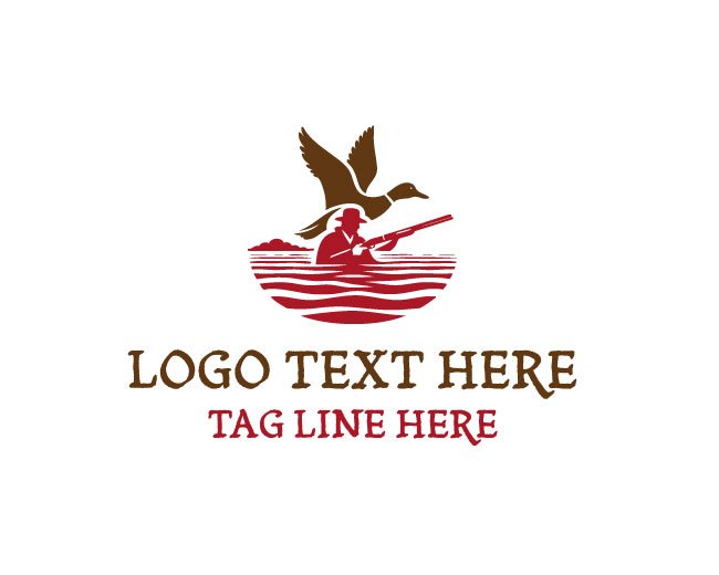 Duck Hunting man Logo