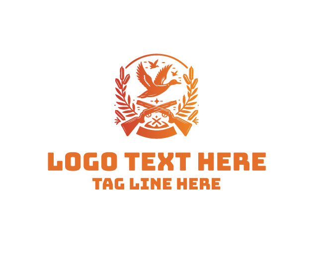  Duck Hunting Cross Gun Logo