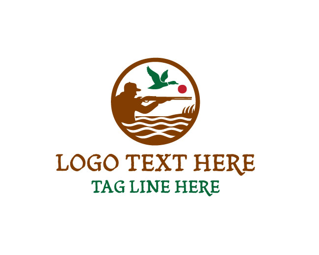 Man Duck Hunting Logo