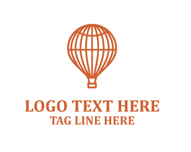 Hot Air Balloon Flying Logo