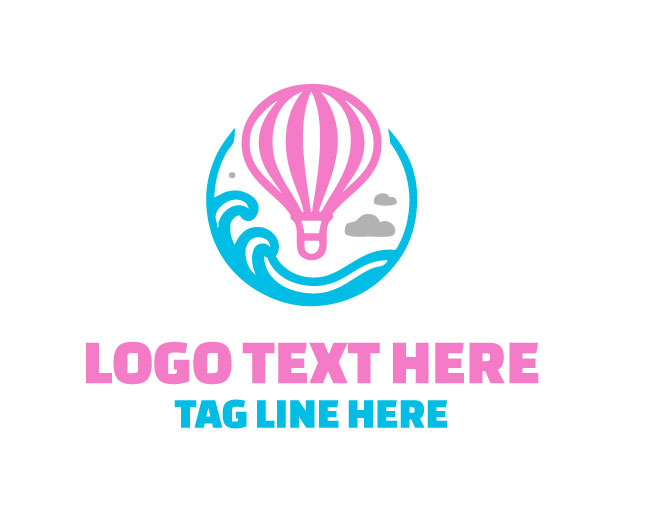 Hot Air Balloon Travel Logo