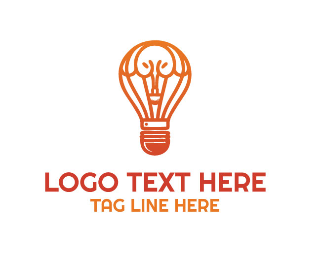 Hot Air Balloon Bulb Design Logo