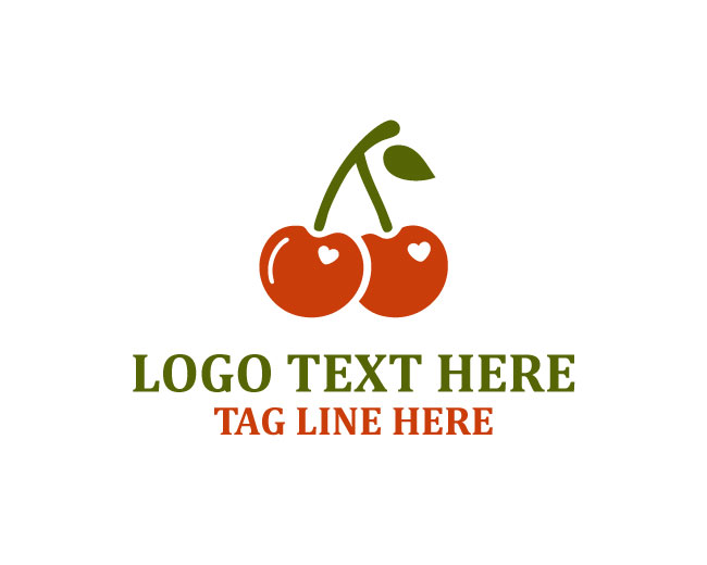 Realistic Cherry Fruit Logo