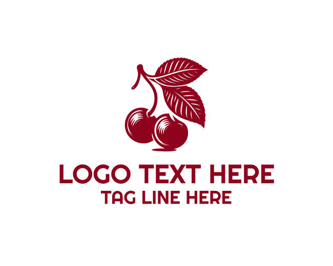 Premium Cherry Fruit Logo