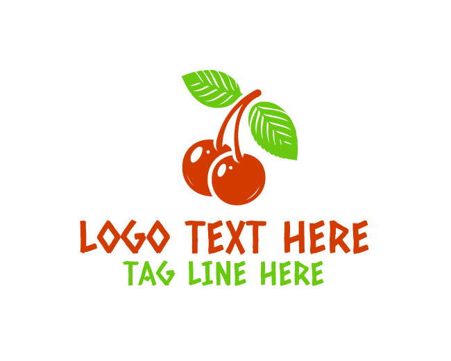 Simple Cherry Fruit Logo