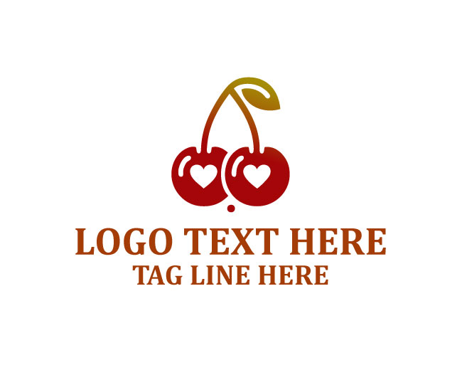 Clean Cherry Fruit Icon Logo