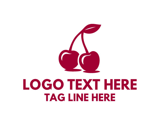 Natural Simple Cherry Icon Logo