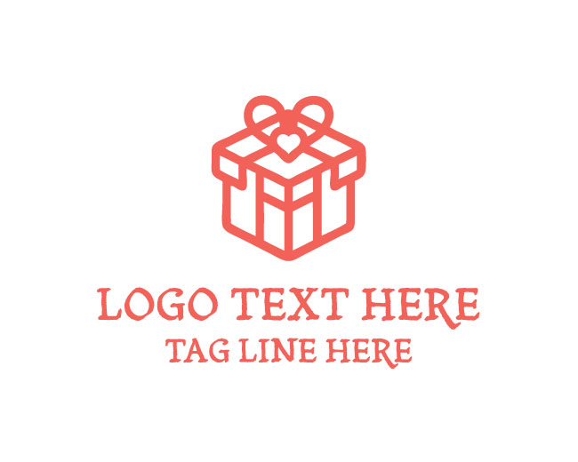 Clean Gift Box Icon Logo
