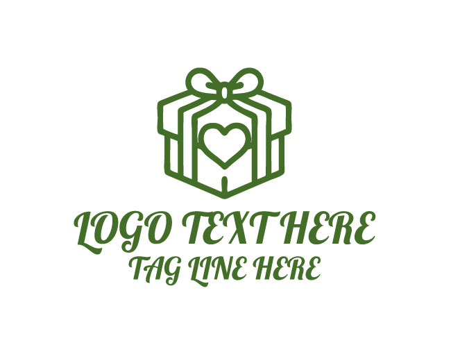 Clean Gift Box Symbol Logo