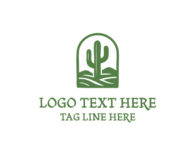 Organic Style Cactus Logo