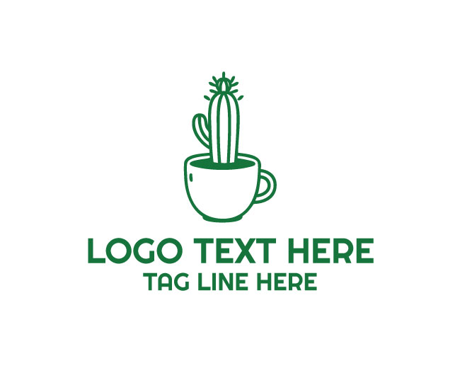 Coffee Cup Cactus Logo