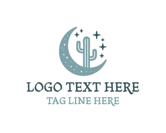 Night Moon Cactus Logo