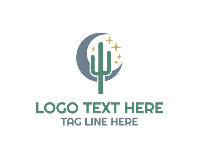 Cosmic Moon Cactus Logo