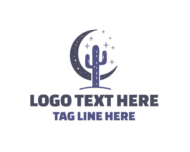 Moon Desert Cactus Logo