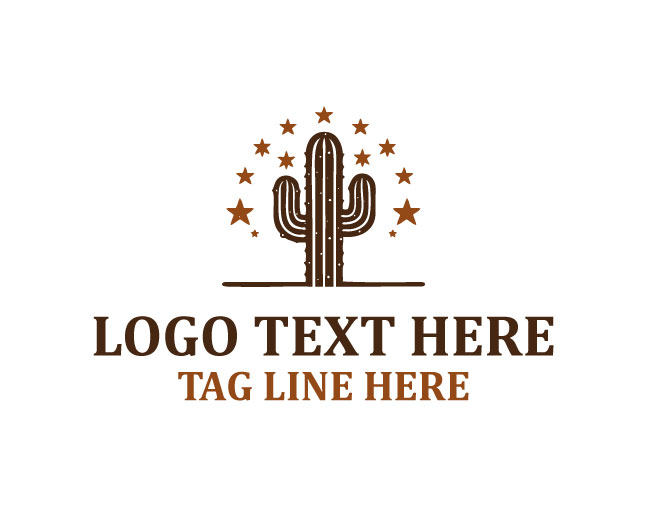 Vintage Western Cactus Logo