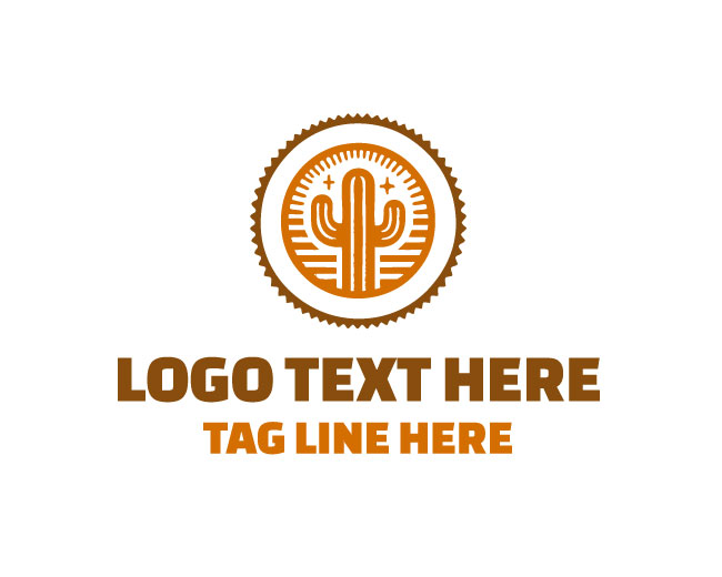 Vintage Desert Cactus Logo