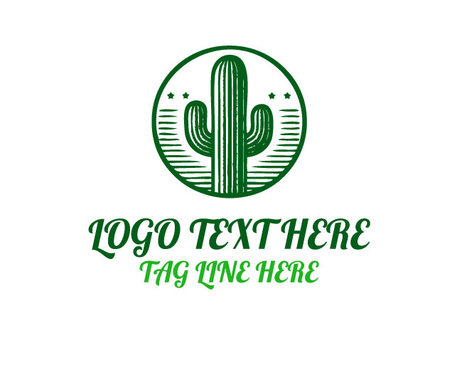 Vintage Classic Cactus Logo