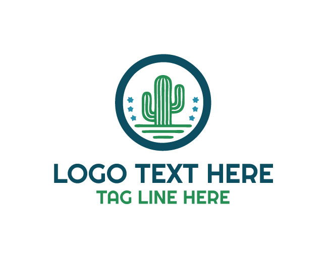Vintage Farm Cactus Logo