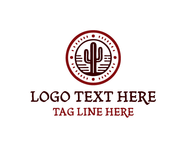 Vintage Retro Cactus Logo