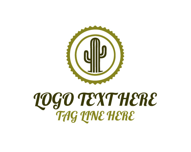 Vintage Sand Cactus Logo