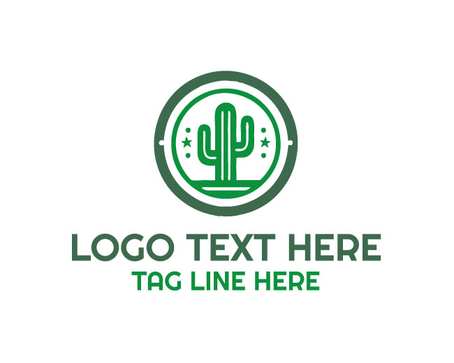 Vintage Heritage Style Cactus Logo