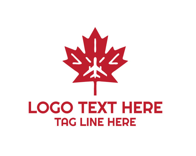  Maple Leaf Canada Airplane Logo
