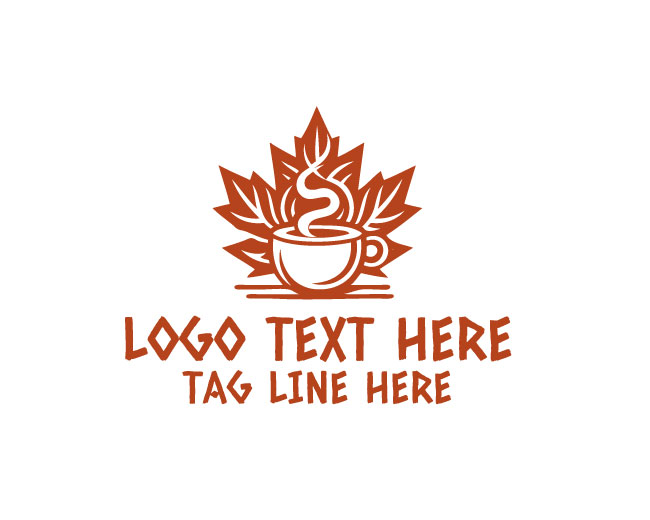 Maple Leaf Coffee Cup Logo