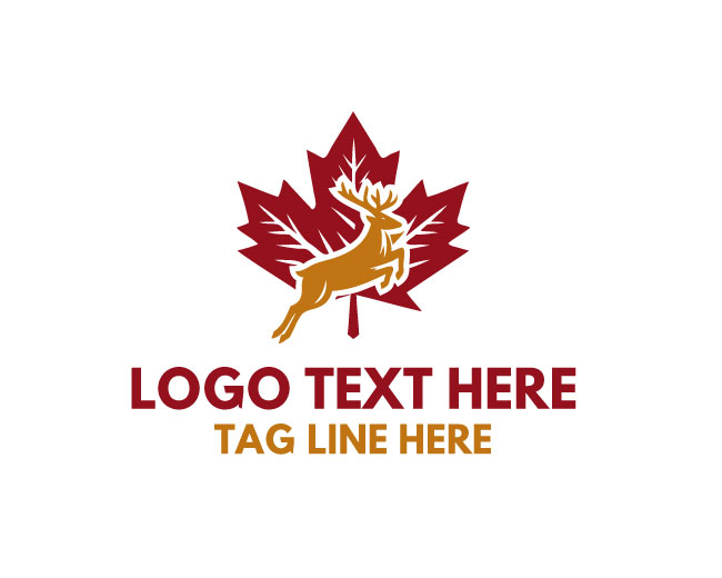 Canadian Maple Leaf Deer Logo