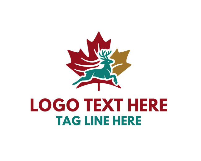 Maple Leaf Deer Head Logo