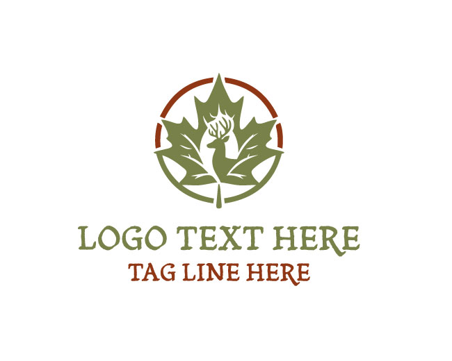 Maple Leaf Deer Nature Logo