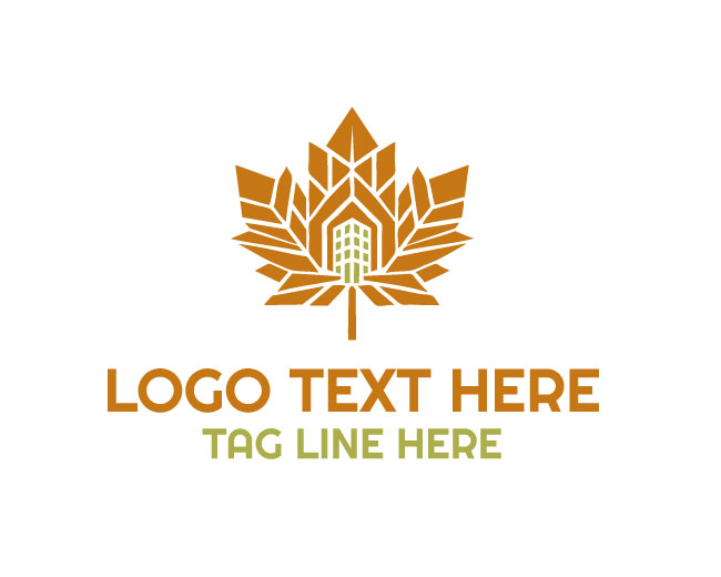 Maple Leaf Real Estate Building Logo