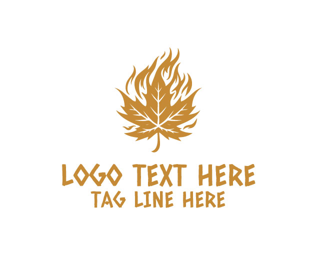 Maple Leaf Fire Symbol Logo