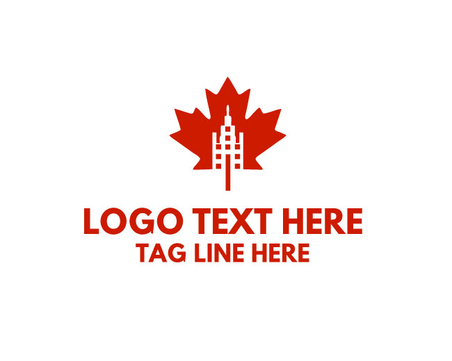 Maple Leaf Modern Building Logo