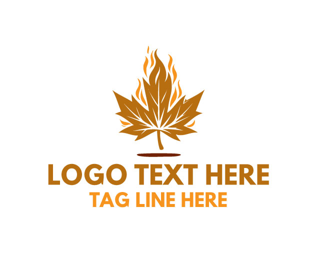 Modern Maple Leaf Fire Logo