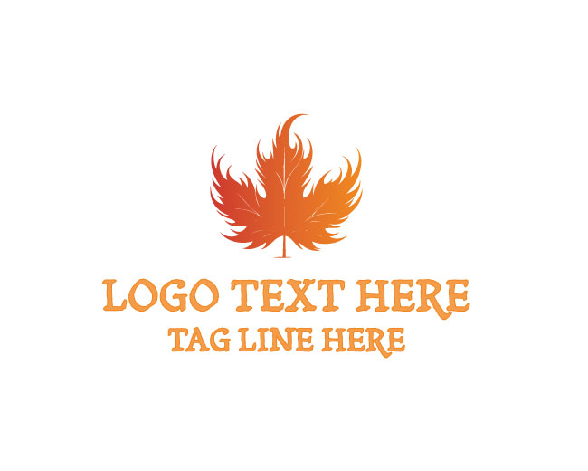 Clean Modern Maple Leaf Fire Logo